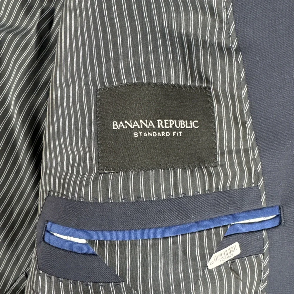 Banana Republic Marzotto Mens Dark Navy Blazer 46L Standard Fit Wool *READ*